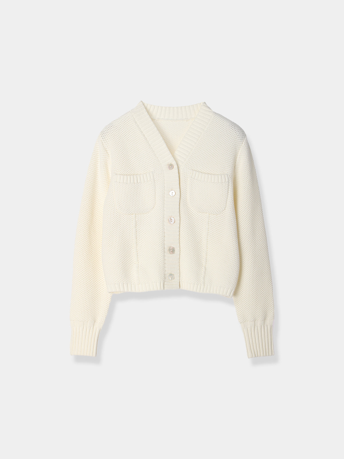 8,544円L’aube blanc basket knit cardigan