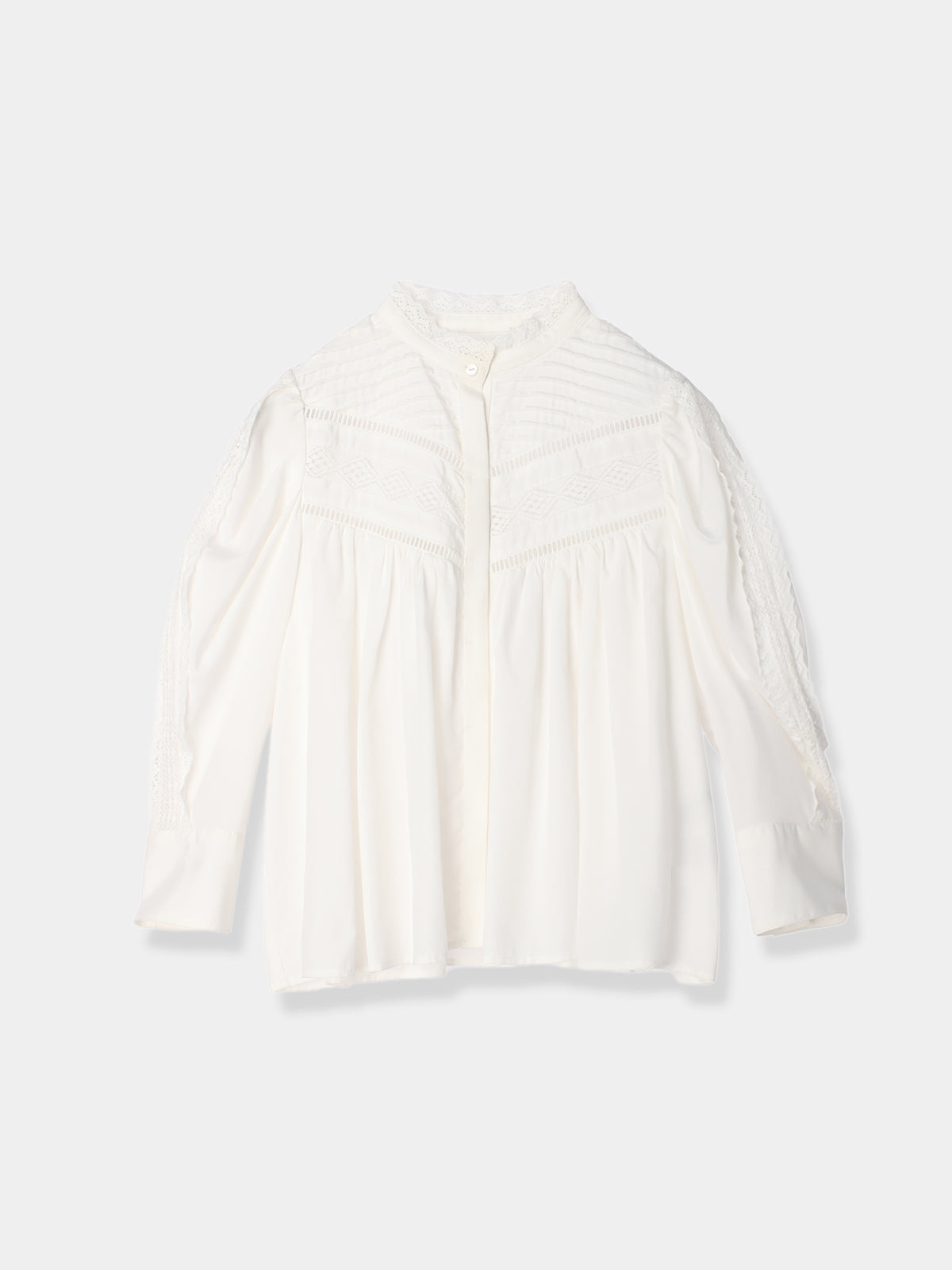Drape sleeve lace blouse – L
