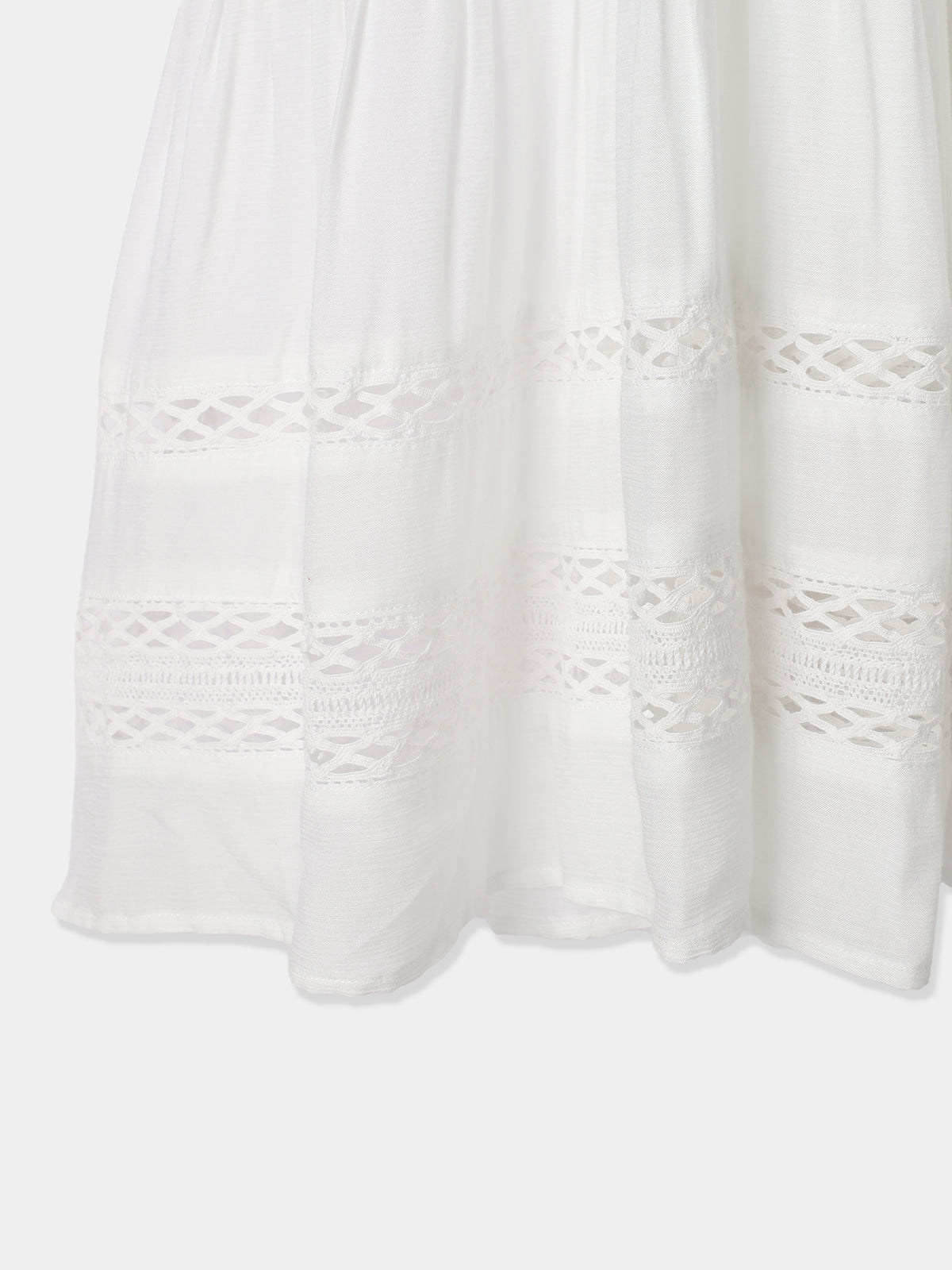 Yoke lace tiered dress