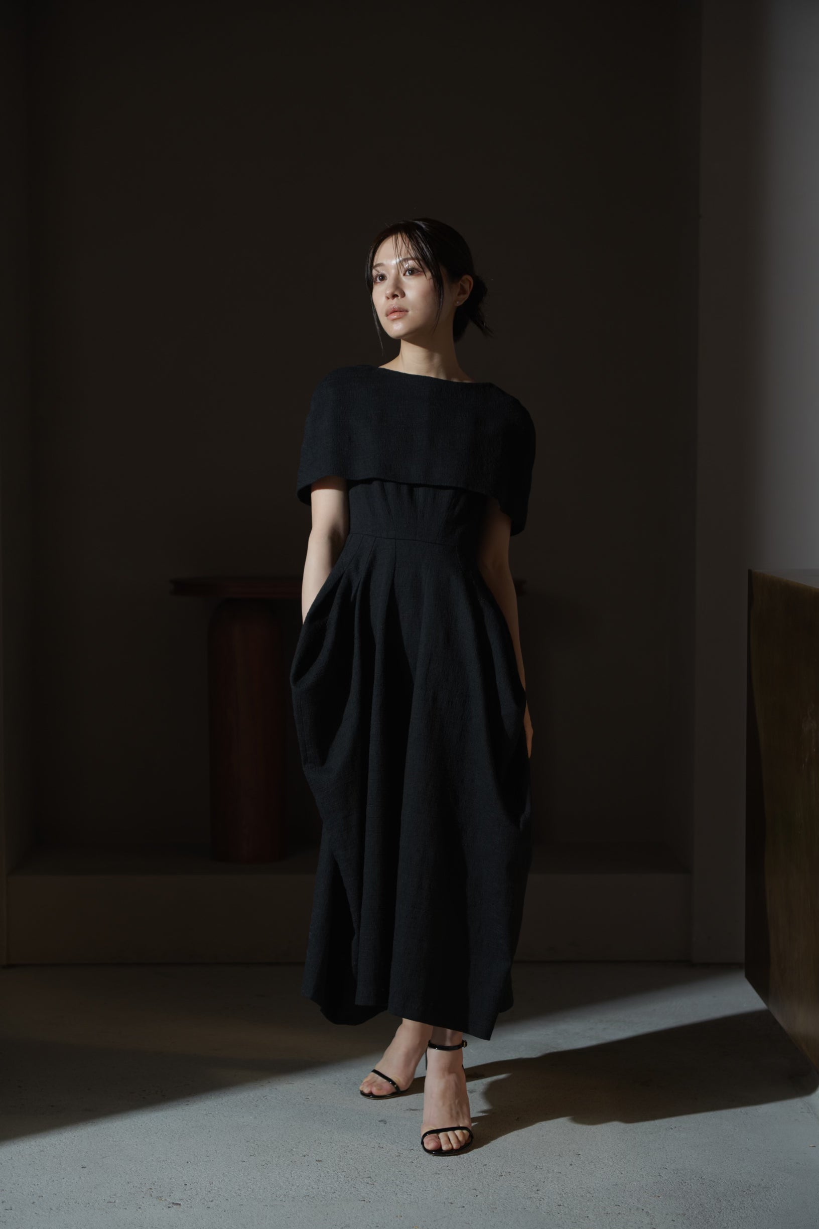 ワンピース laubeblanc Slab tweed Cocoon Dress Slab tweed Cocoon Dress