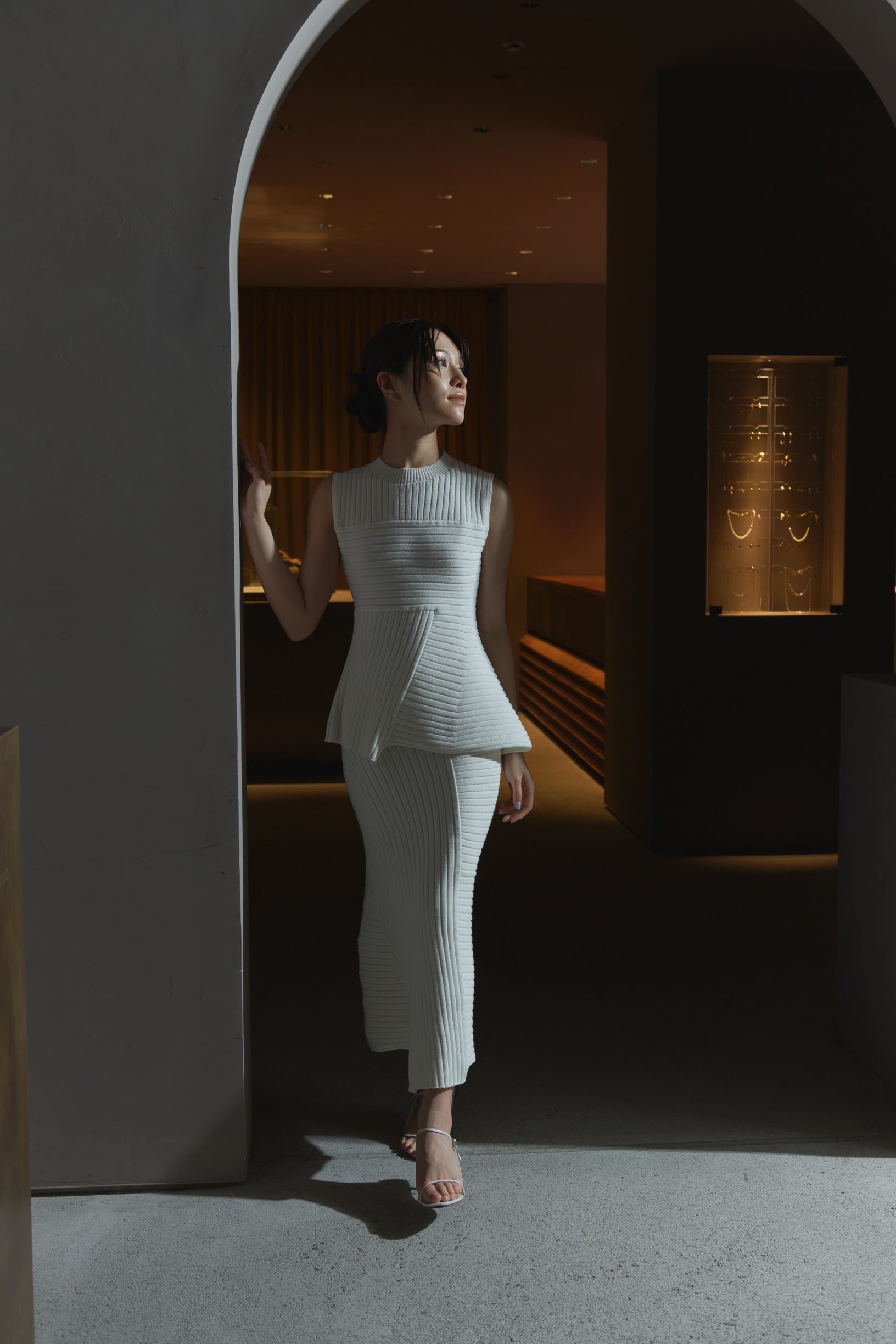 50%オフ★laubeblanc★Panel rib knit セットアップ Panel rib knit Skirt – L'AUBE BLANC