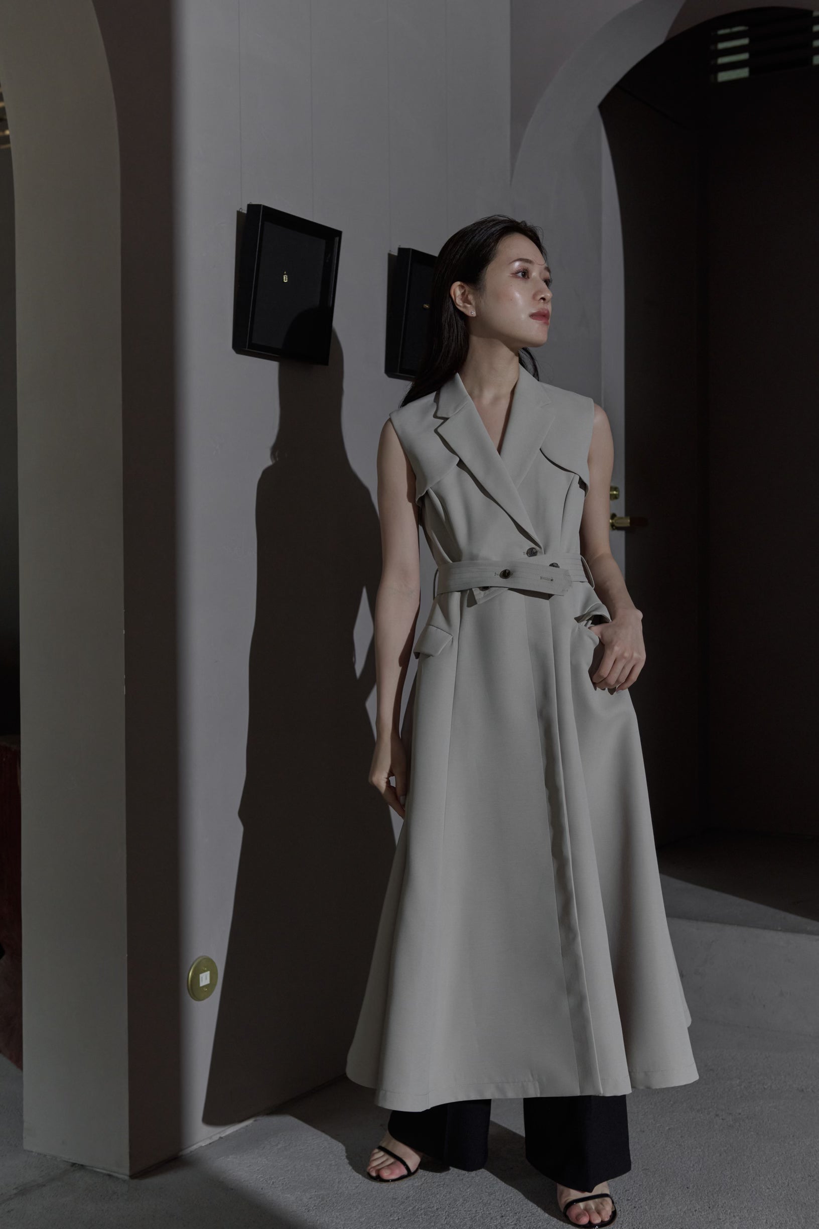 Sleeveless Coat Dress – L'AUBE BLANC