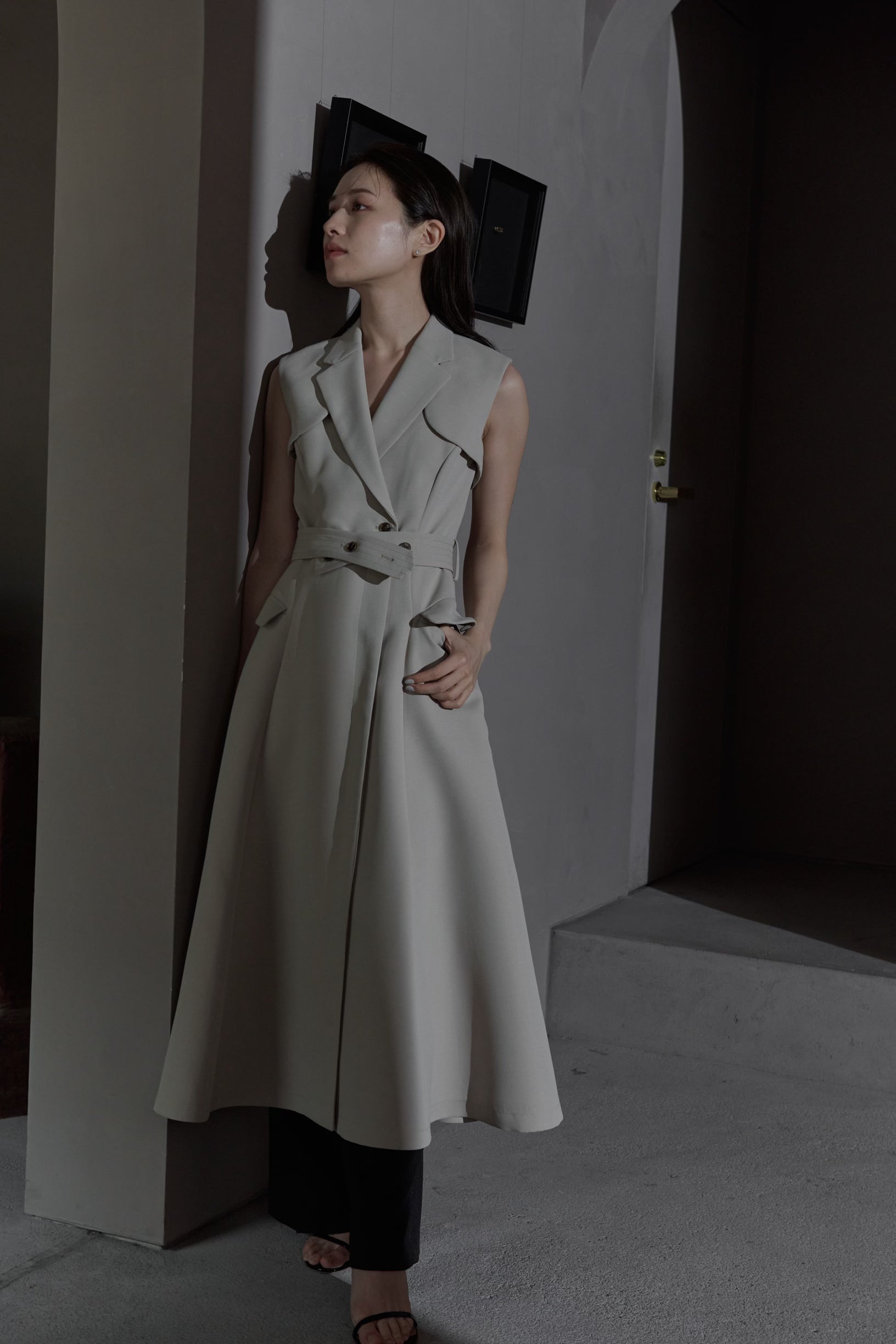 Sleeveless Coat Dress – L'AUBE BLANC