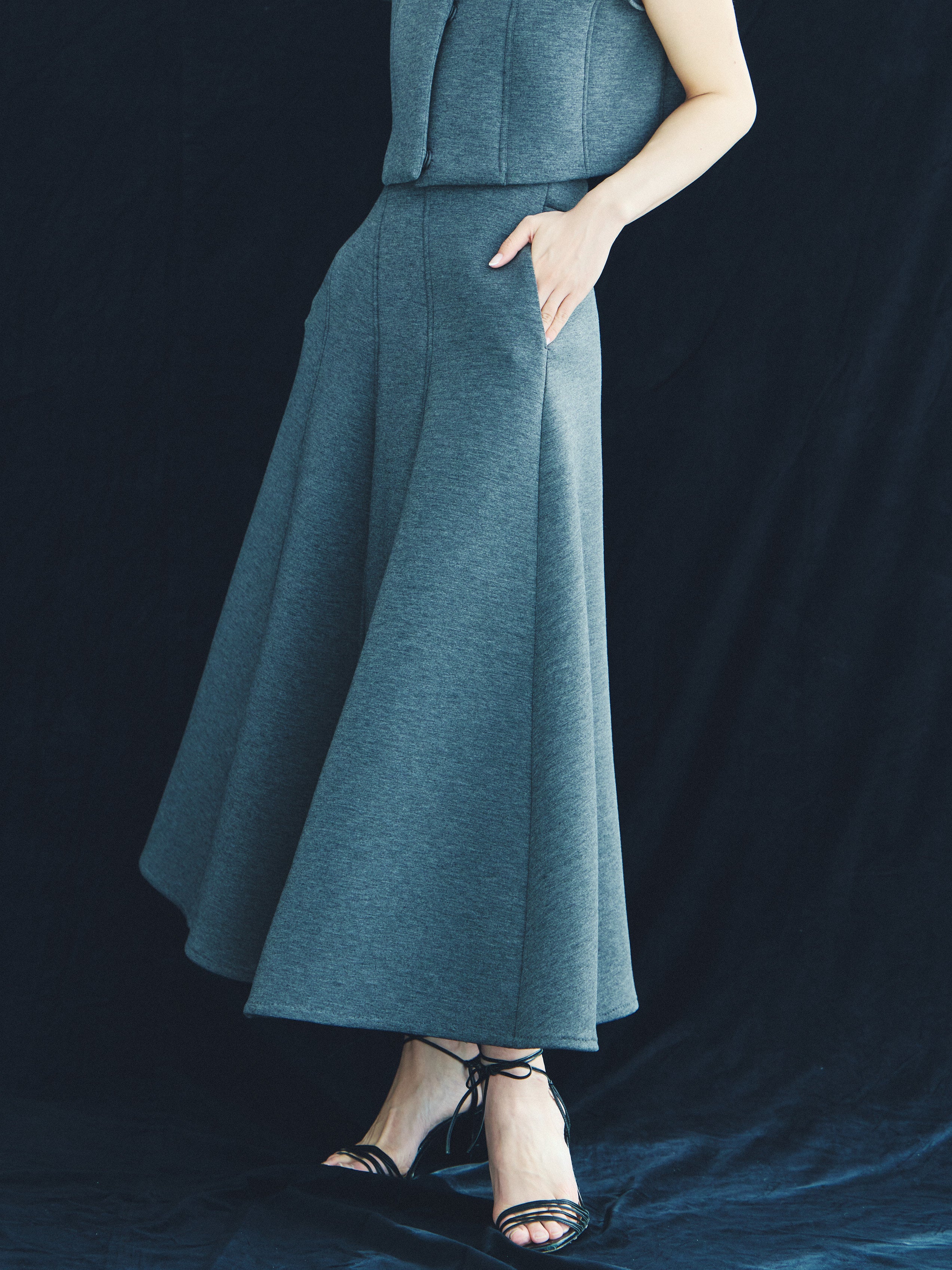 Sculpt Flare Double Knit Skirt