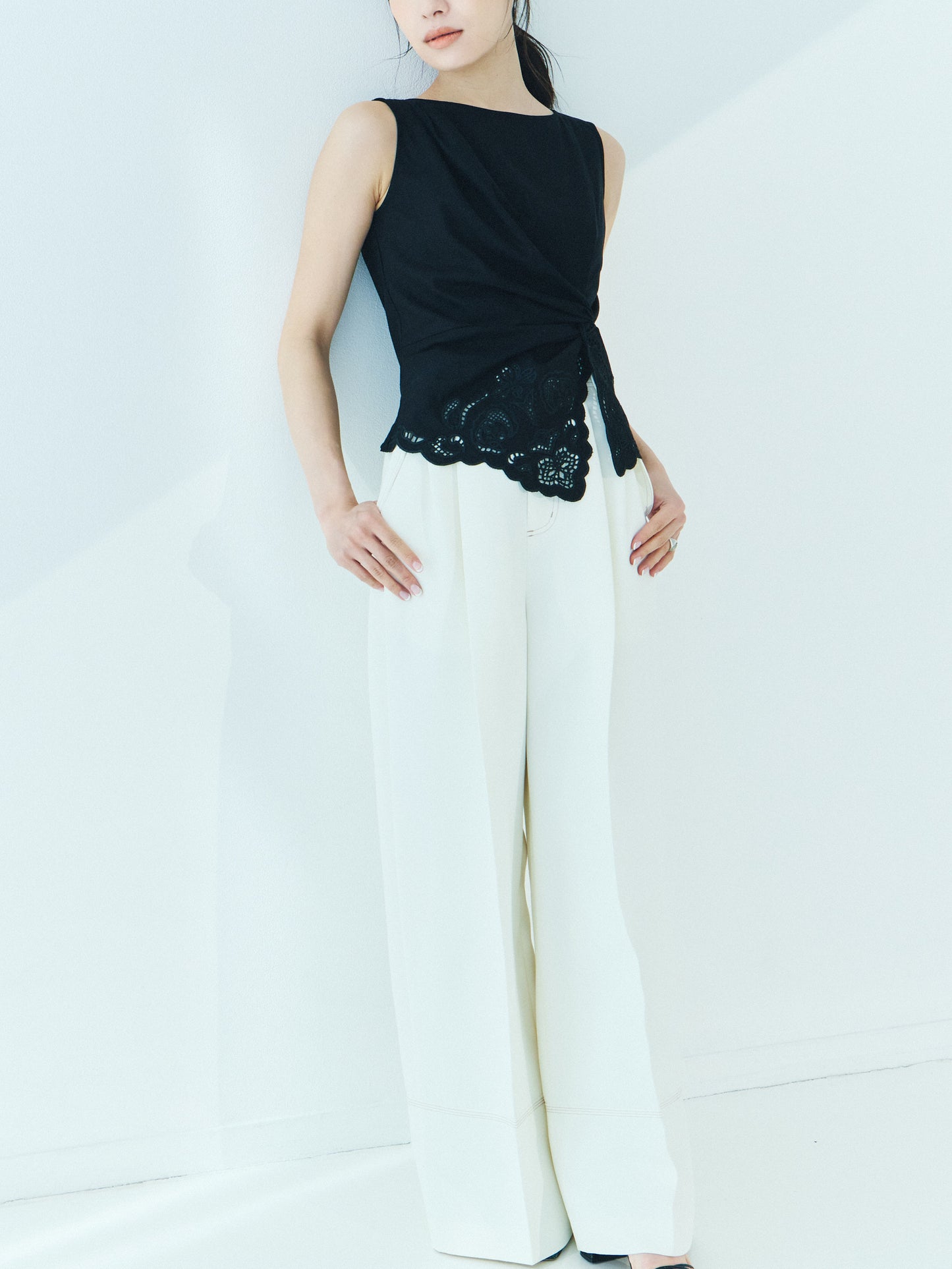 Orchid Cutwork Twist Top