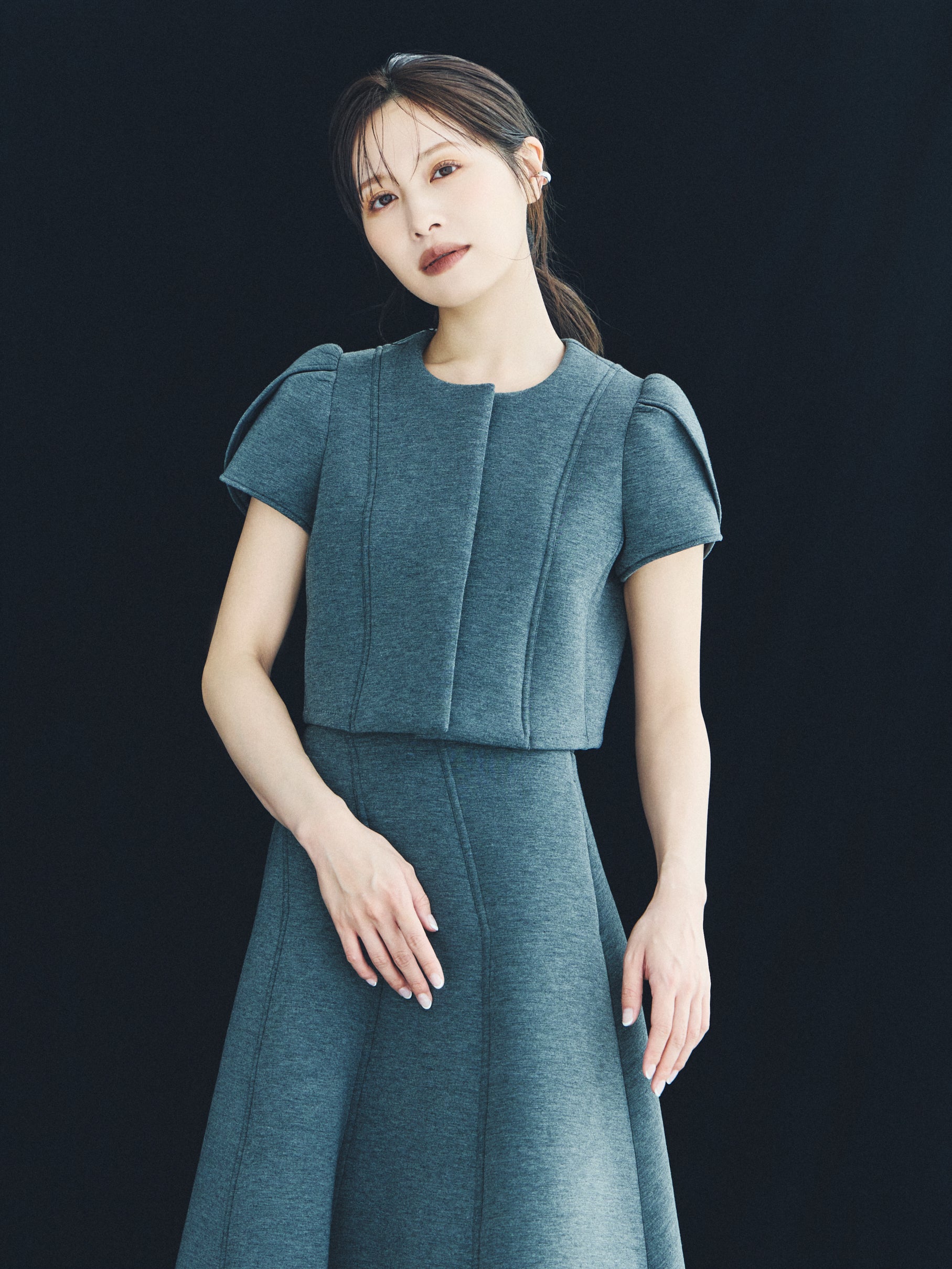 トップス laubeblanc Tulip Sleeve Compact Jacket Tulip Sleeve Compact Jacket – L'AUBE BLANC