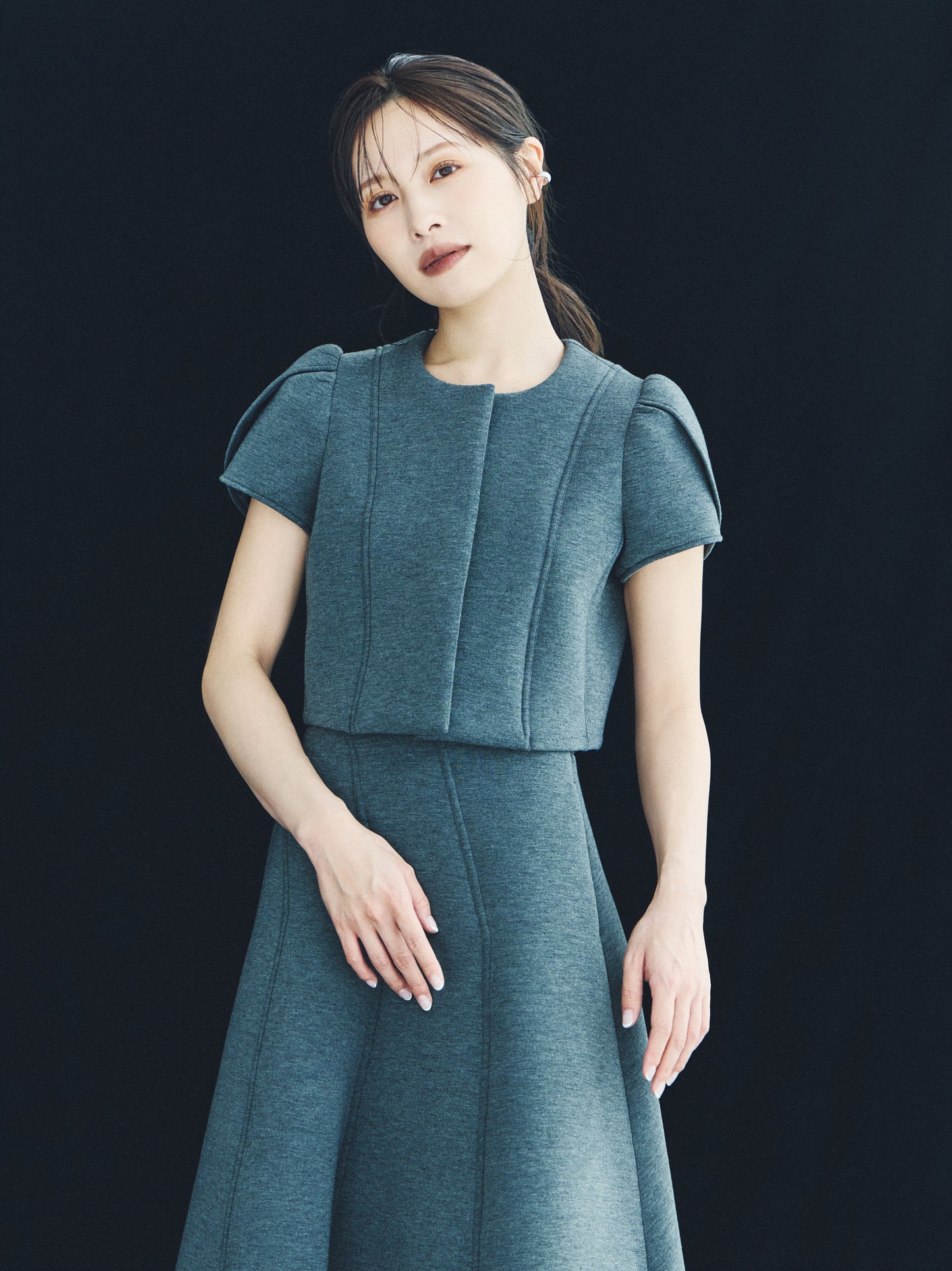 Sculpt Flare Double Knit Skirt