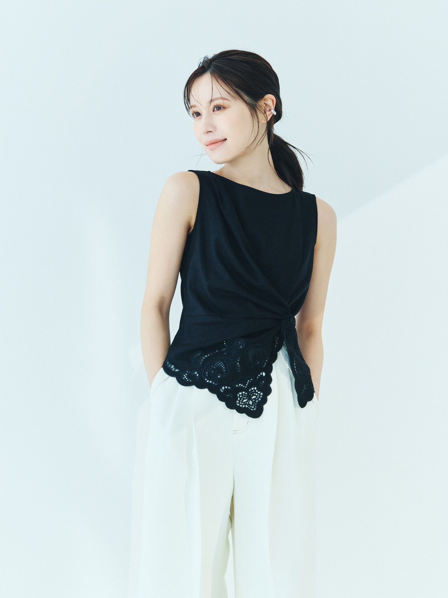 Orchid Cutwork Twist Top