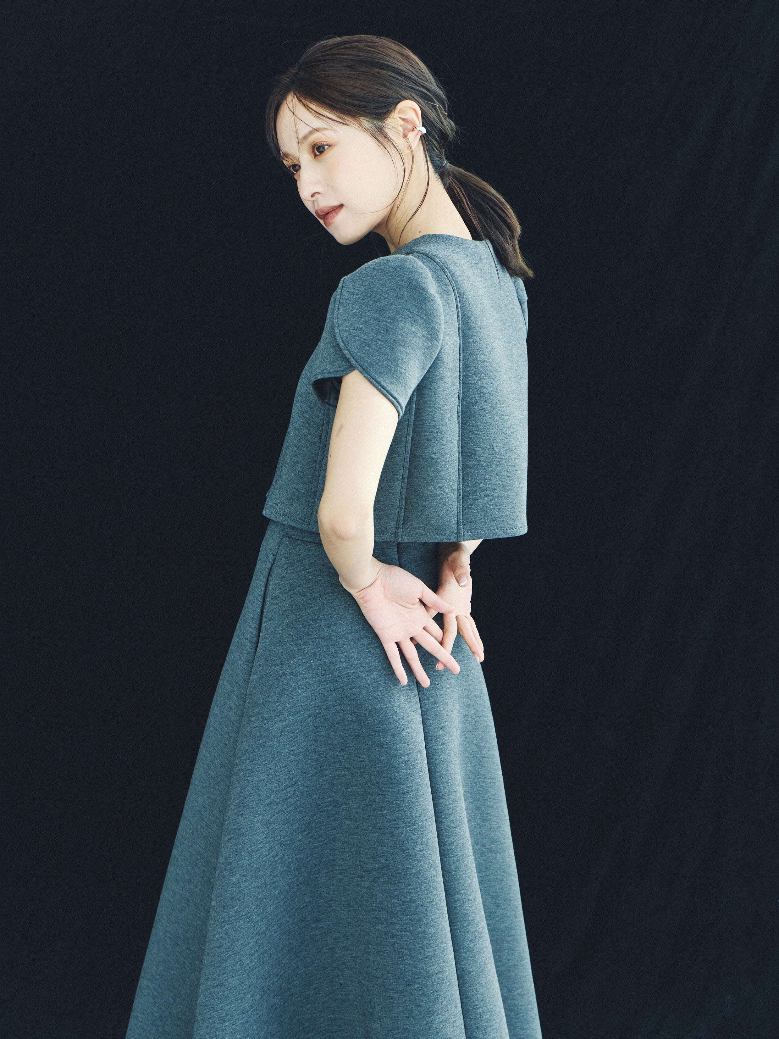 Sculpt Flare Double Knit Skirt – L'AUBE BLANC