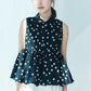 Sheer Polka Dot Ribbon Blouse