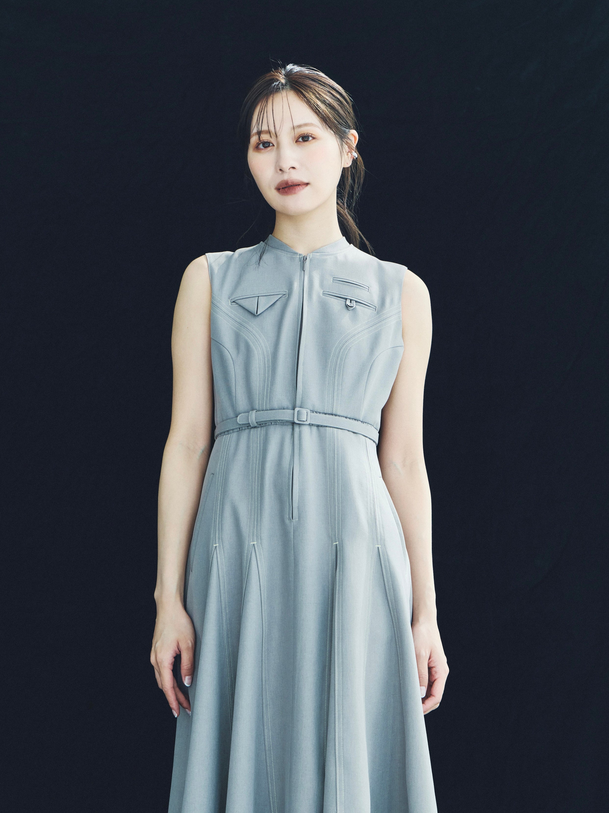 Architect Zip Flare Dress – L'AUBE BLANC