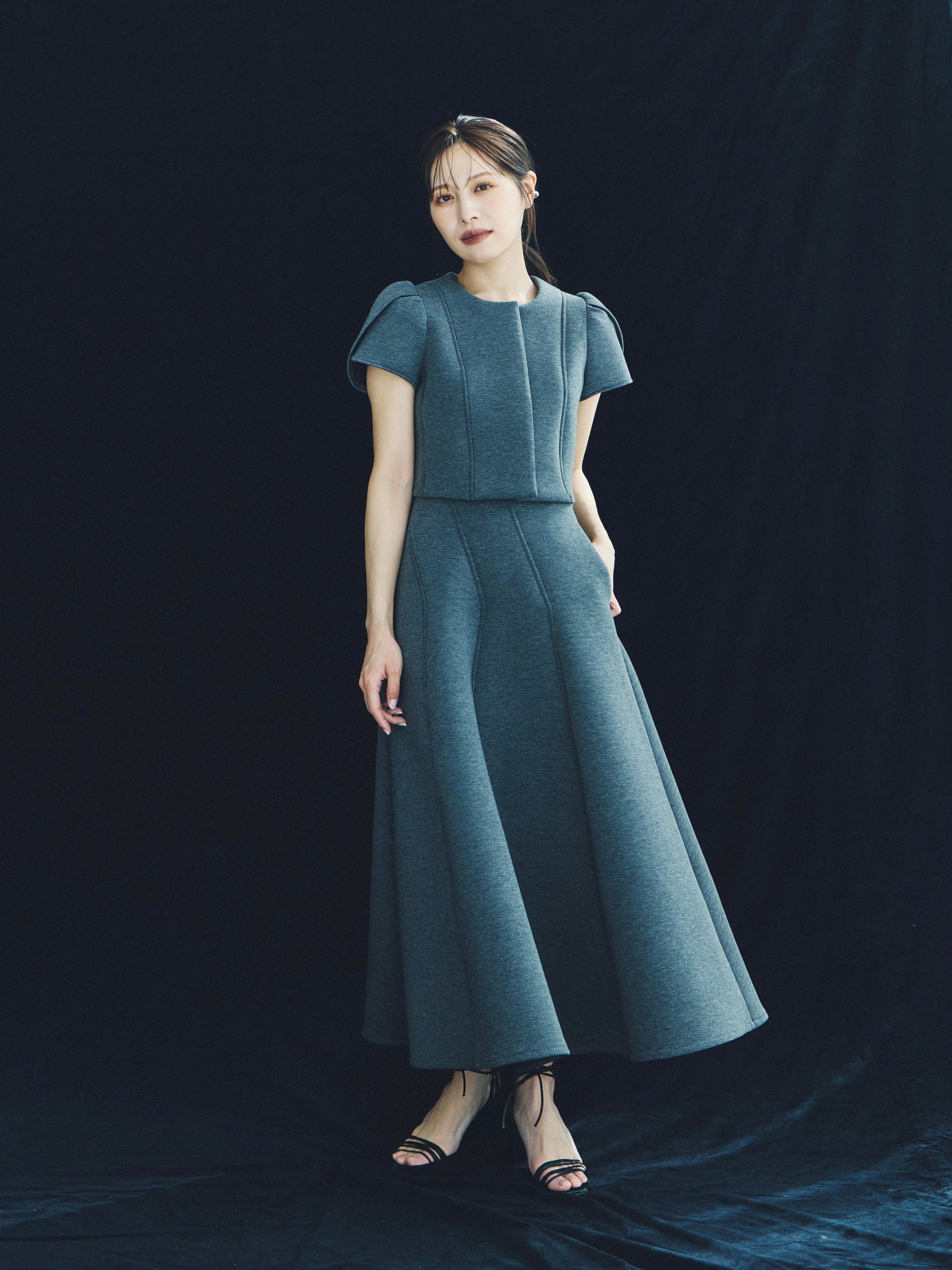 Sculpt Flare Double Knit Skirt – L'AUBE BLANC