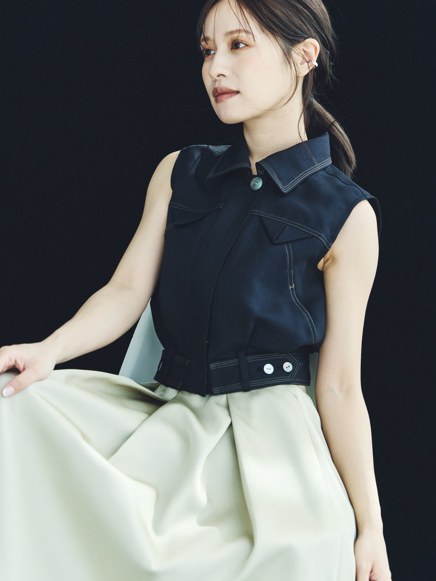 Arc Tuck Balloon Skirt