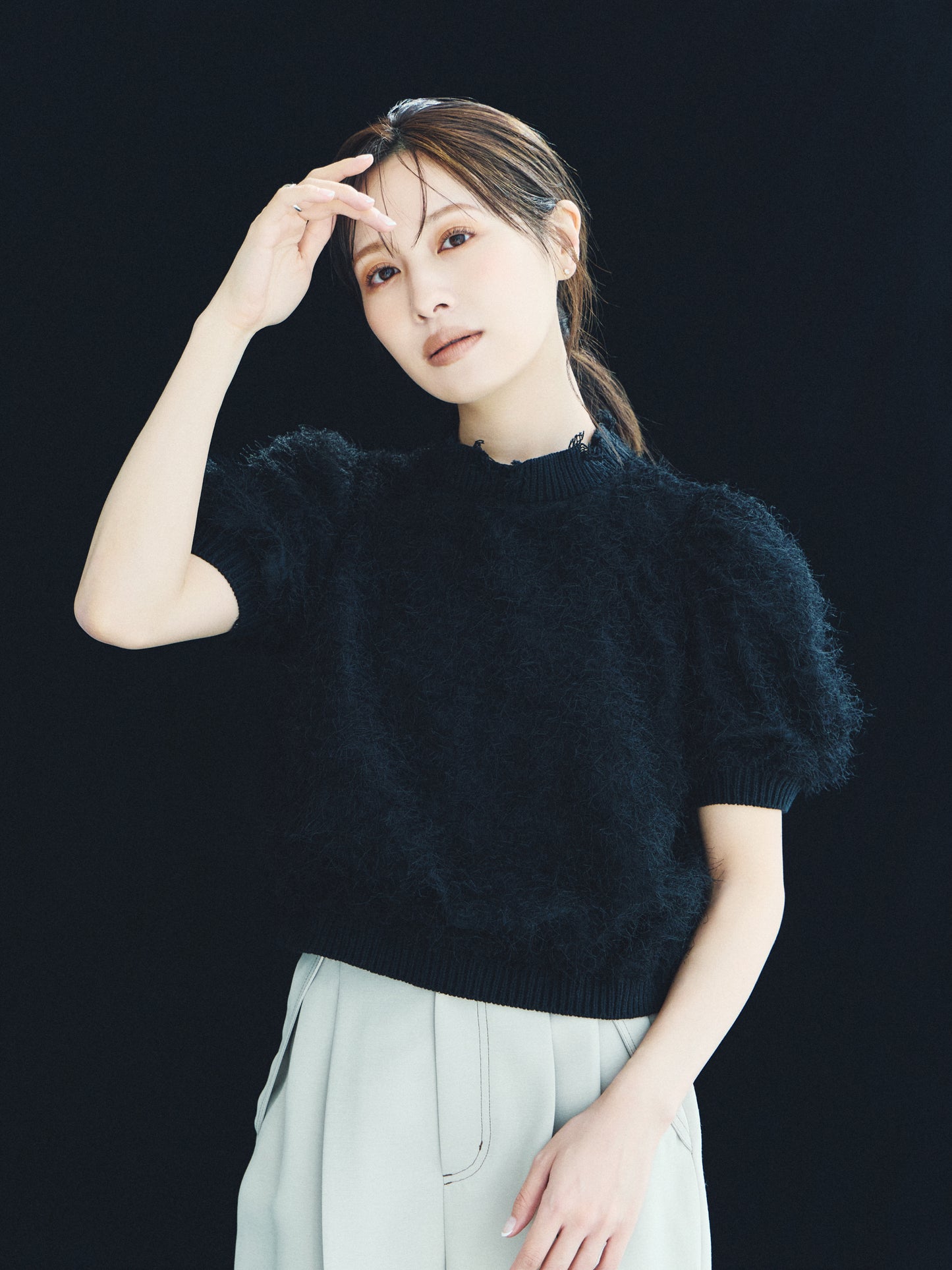 Feather Fringe Puff Top