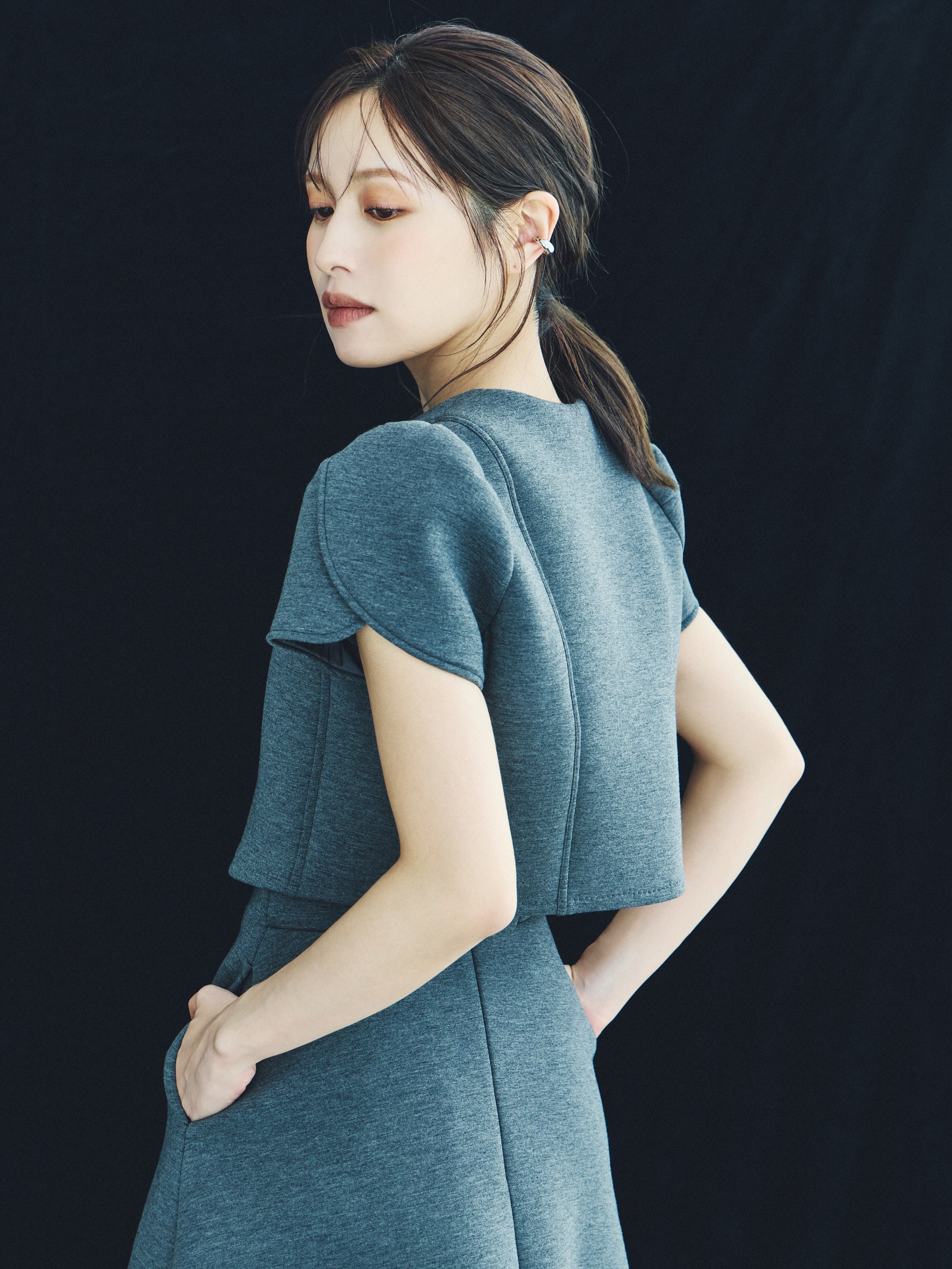 Sculpt Flare Double Knit Skirt – L'AUBE BLANC