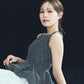 Sculpted Peplum Balloon Top/ Polka dot