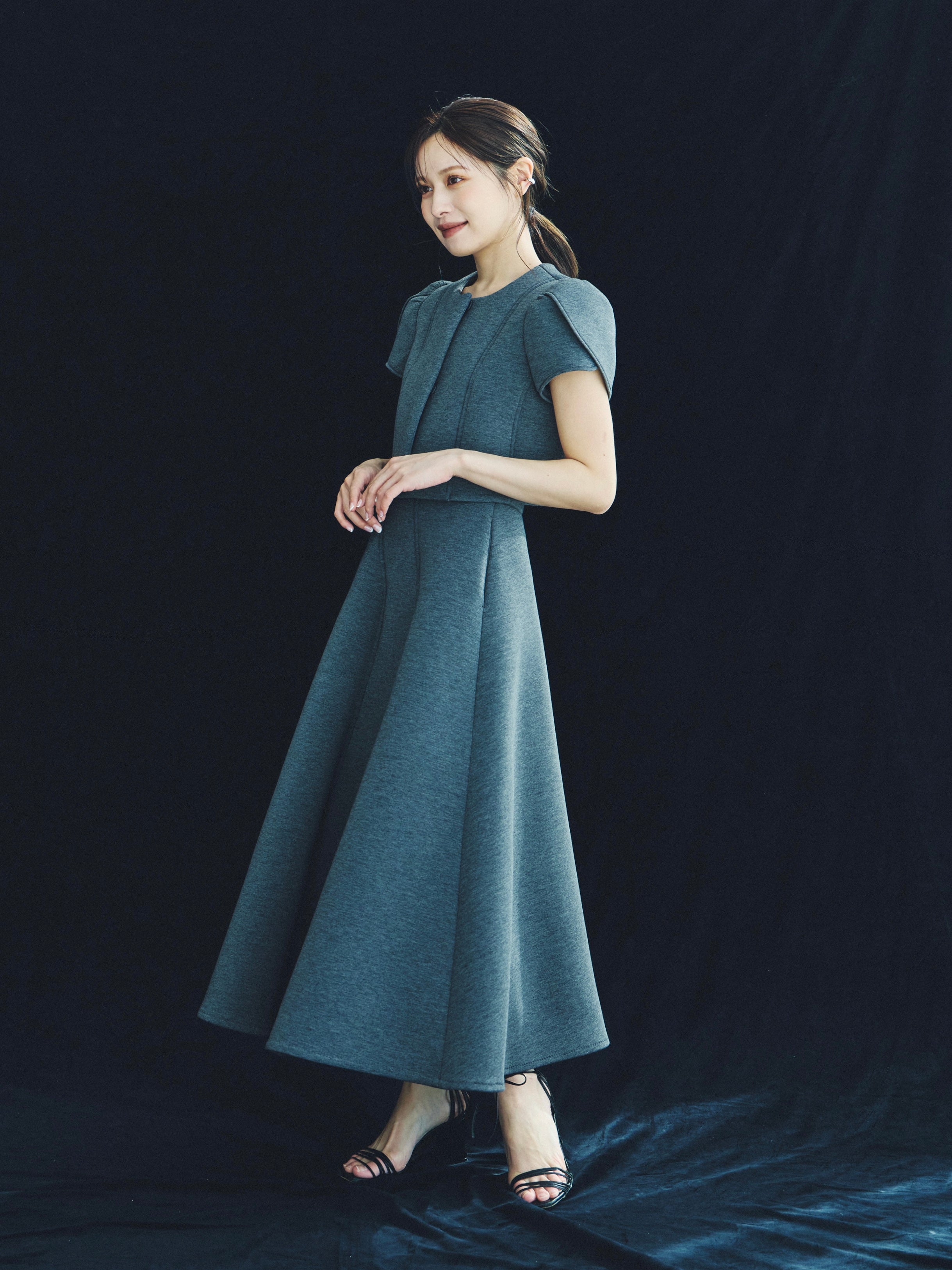 Sculpt Flare Double Knit Skirt – L'AUBE BLANC