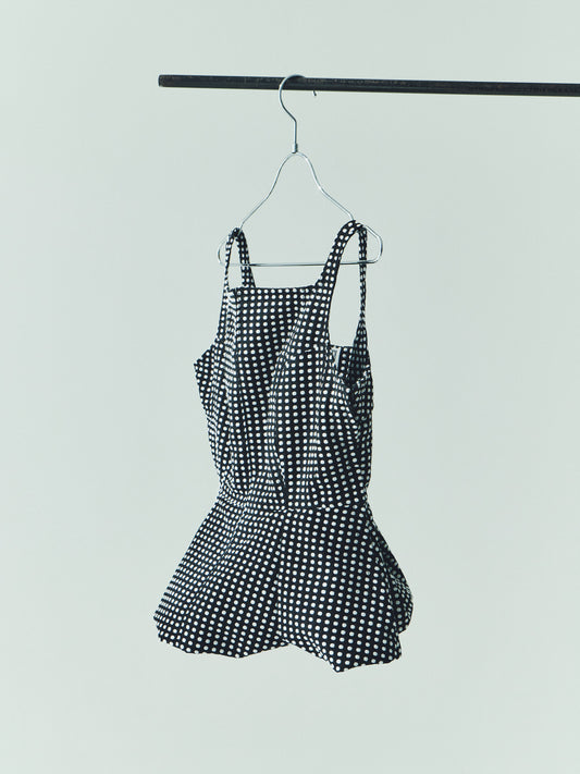 Sculpted Peplum Balloon Top/ Polka dot