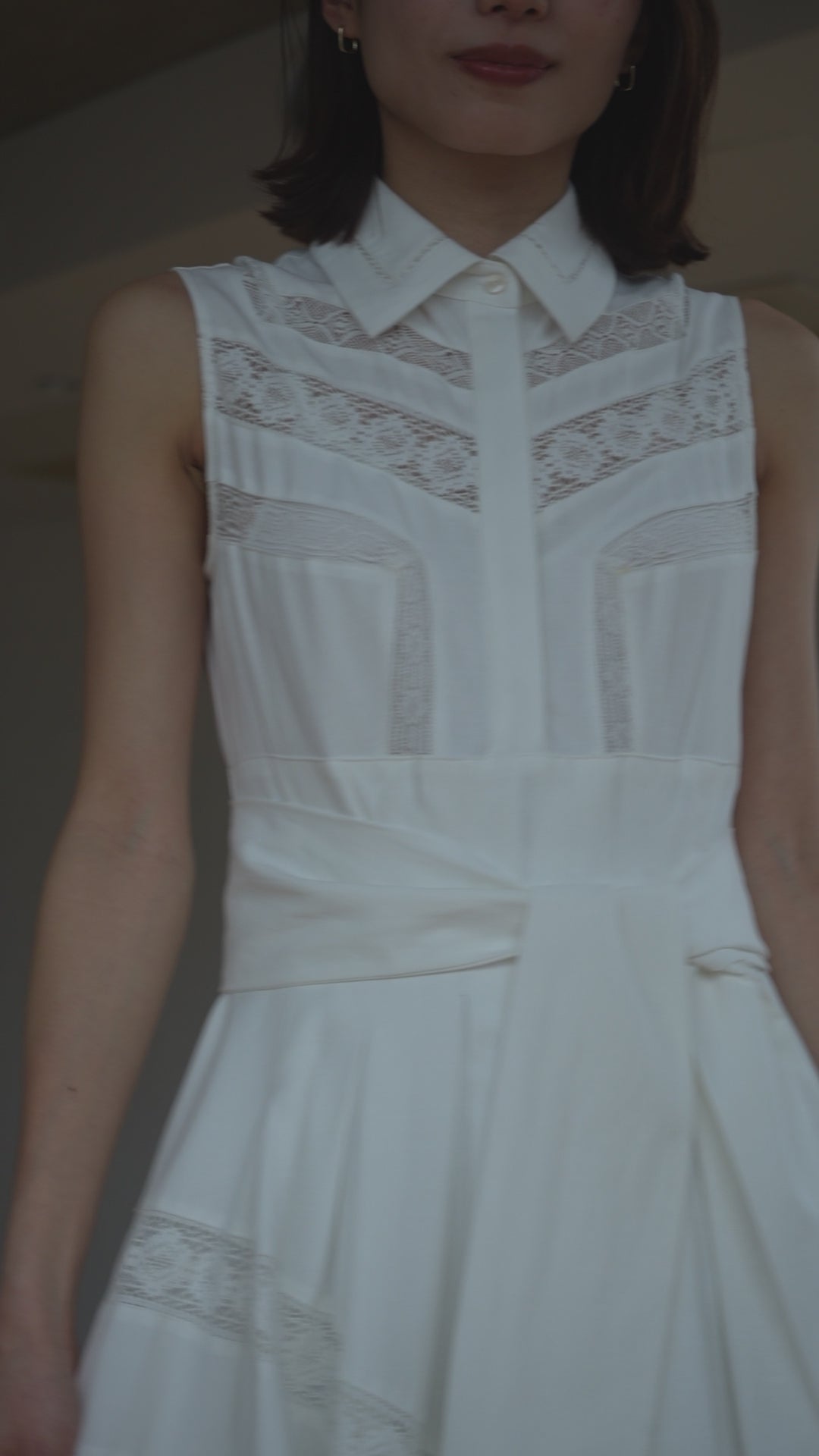 Asymmetric Lace Panel Dress