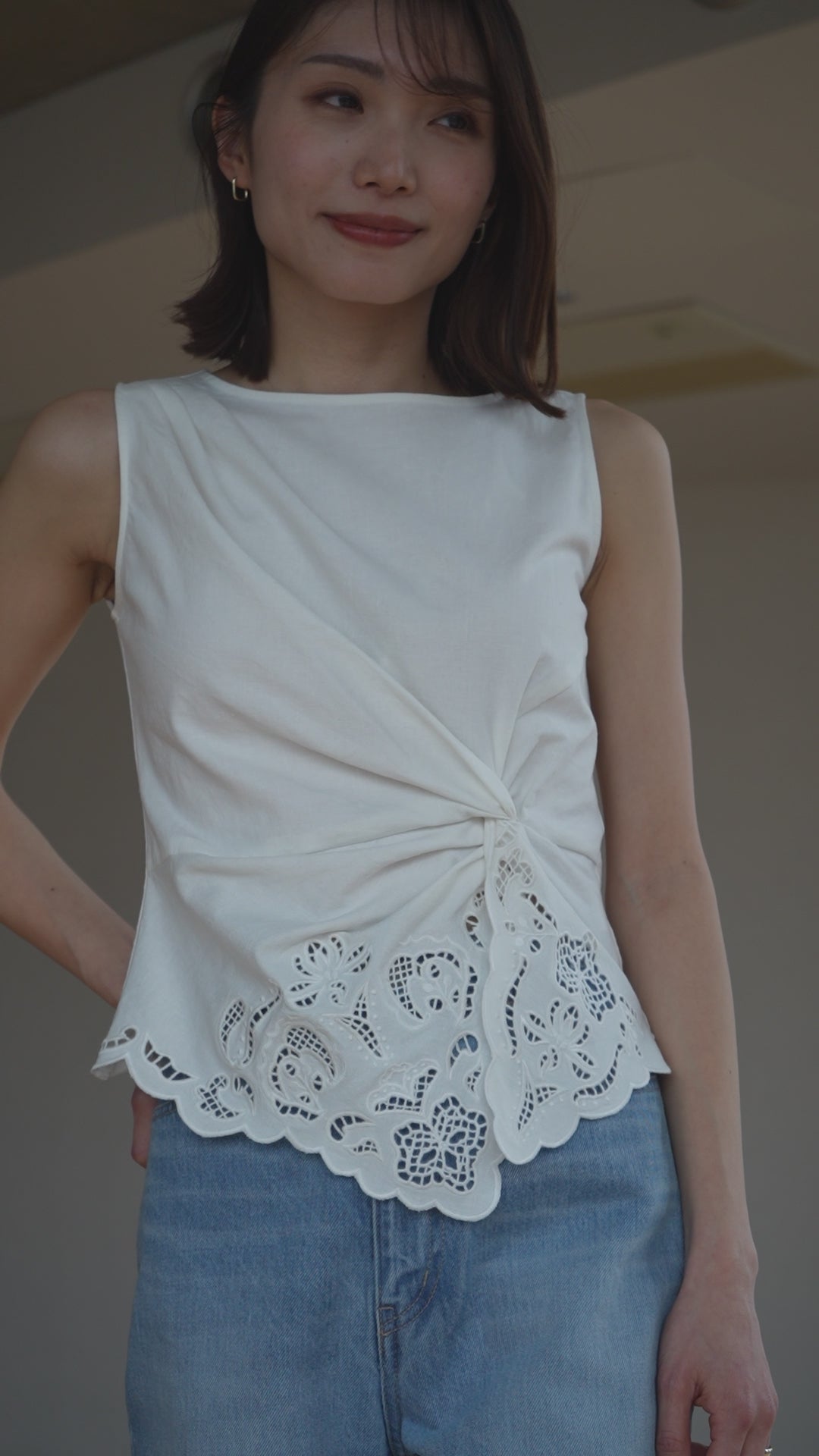 Orchid Cutwork Twist Top – L'AUBE BLANC