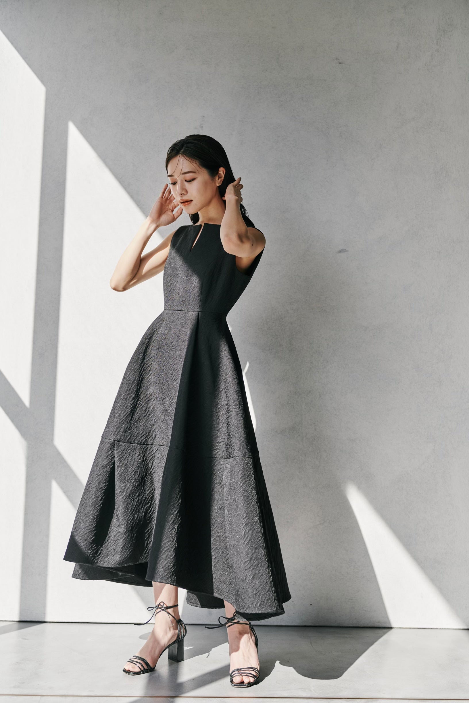 Keyneck Jacquard Dressカラーブラック