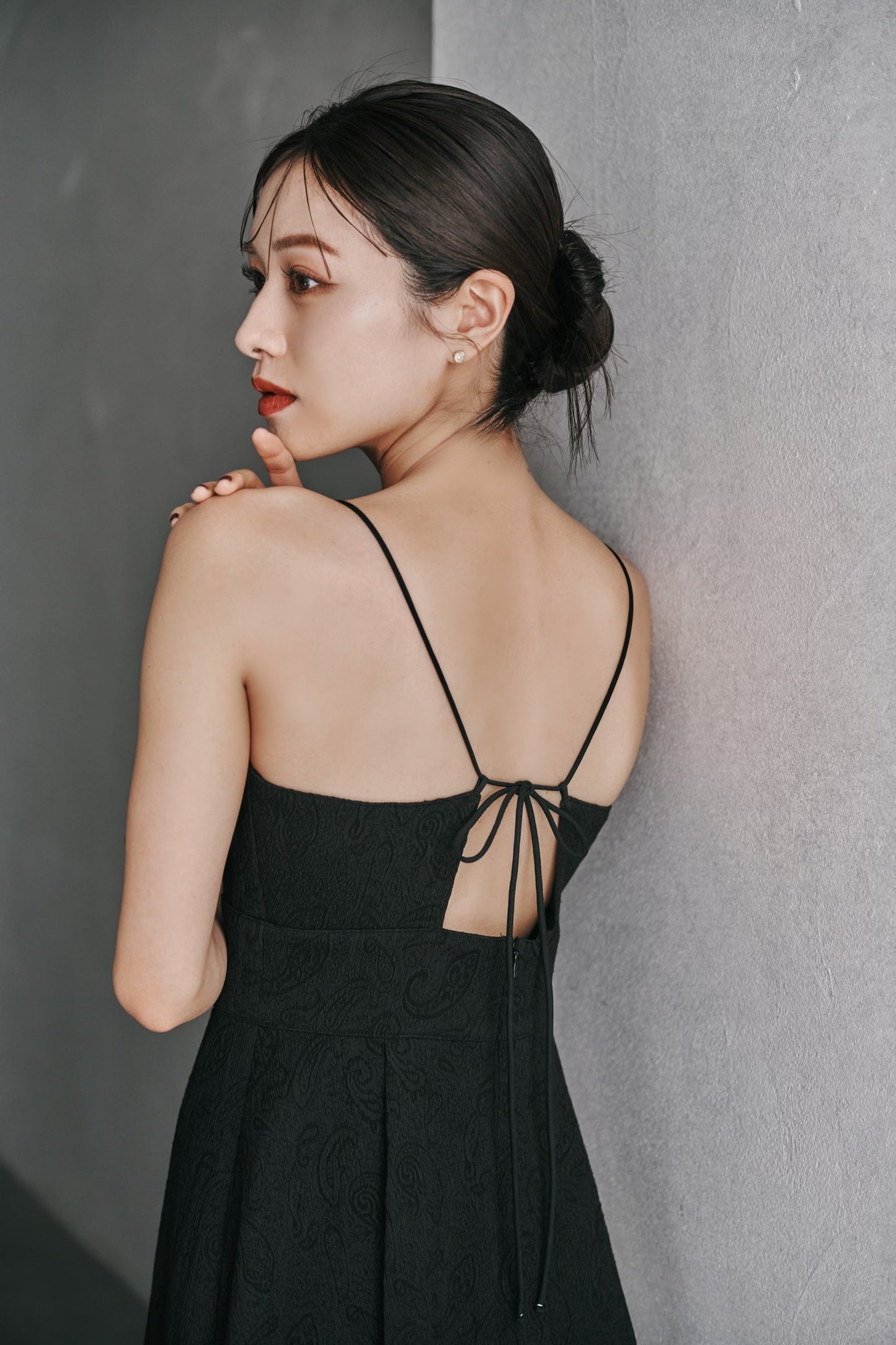 Open Back Jacquard Dress