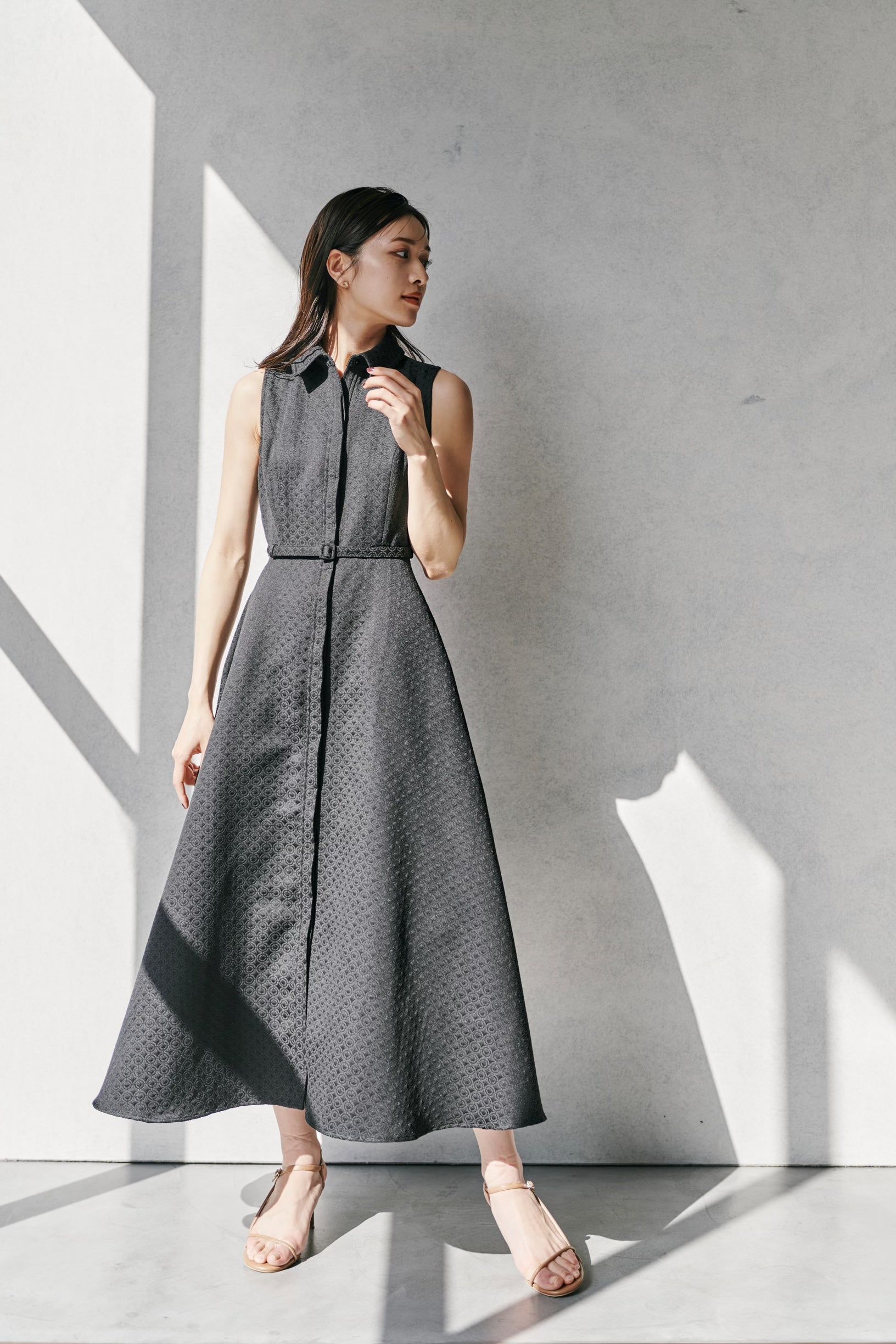 laubeblanc Belted Jacquard Dress 【S】 - ロングワンピース