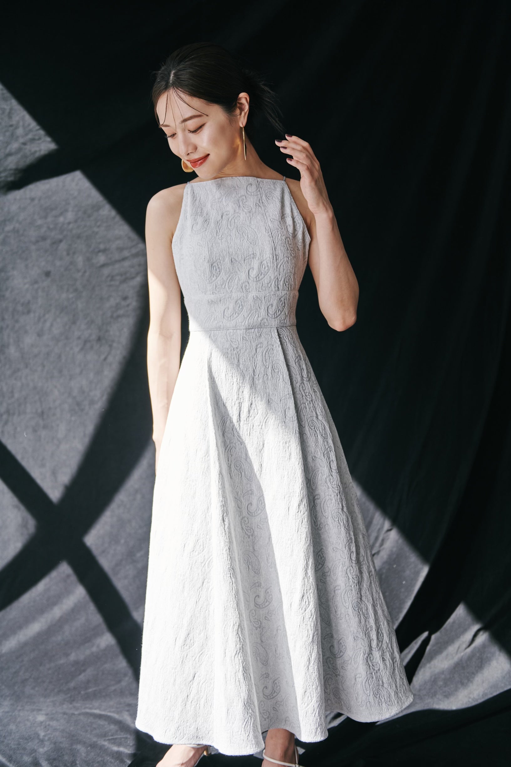 laubeblanc Open Back Jacquard Dress - ロングワンピース