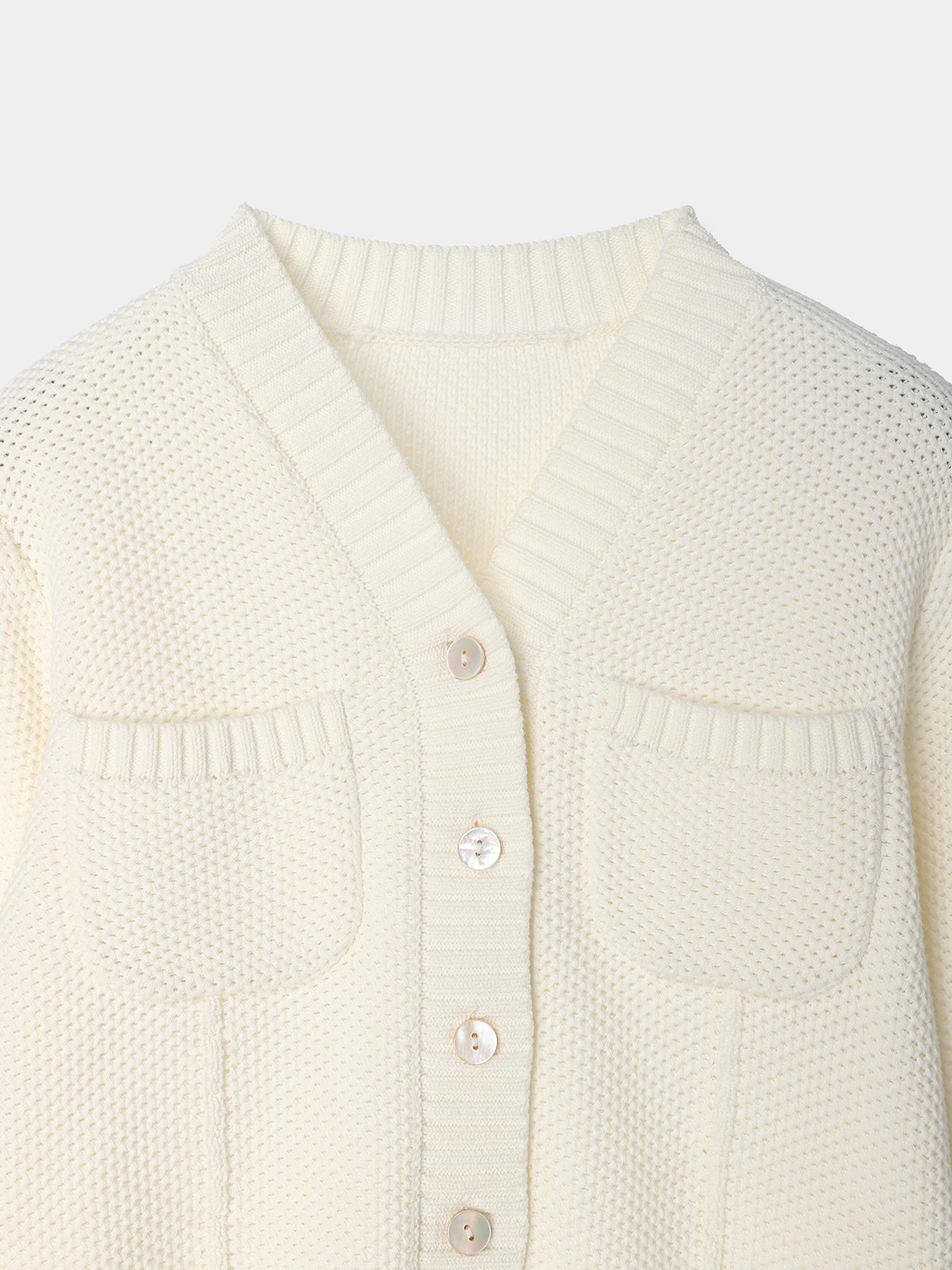 Laubeblanc Basket Knit Cardigan White