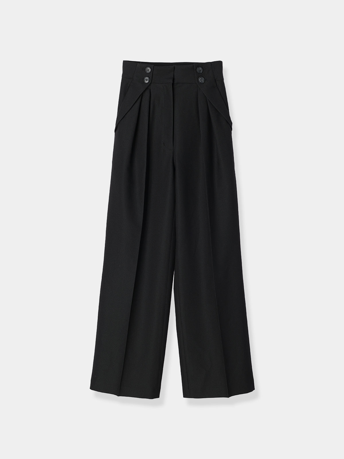 Button Accent Straight Pants