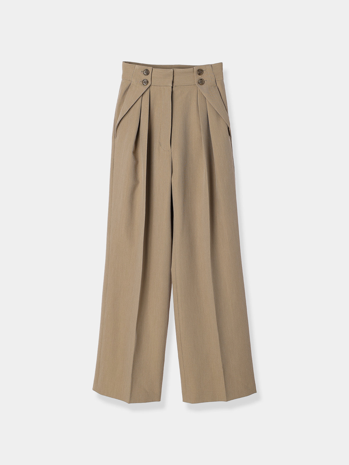 Button Accent Straight Pants