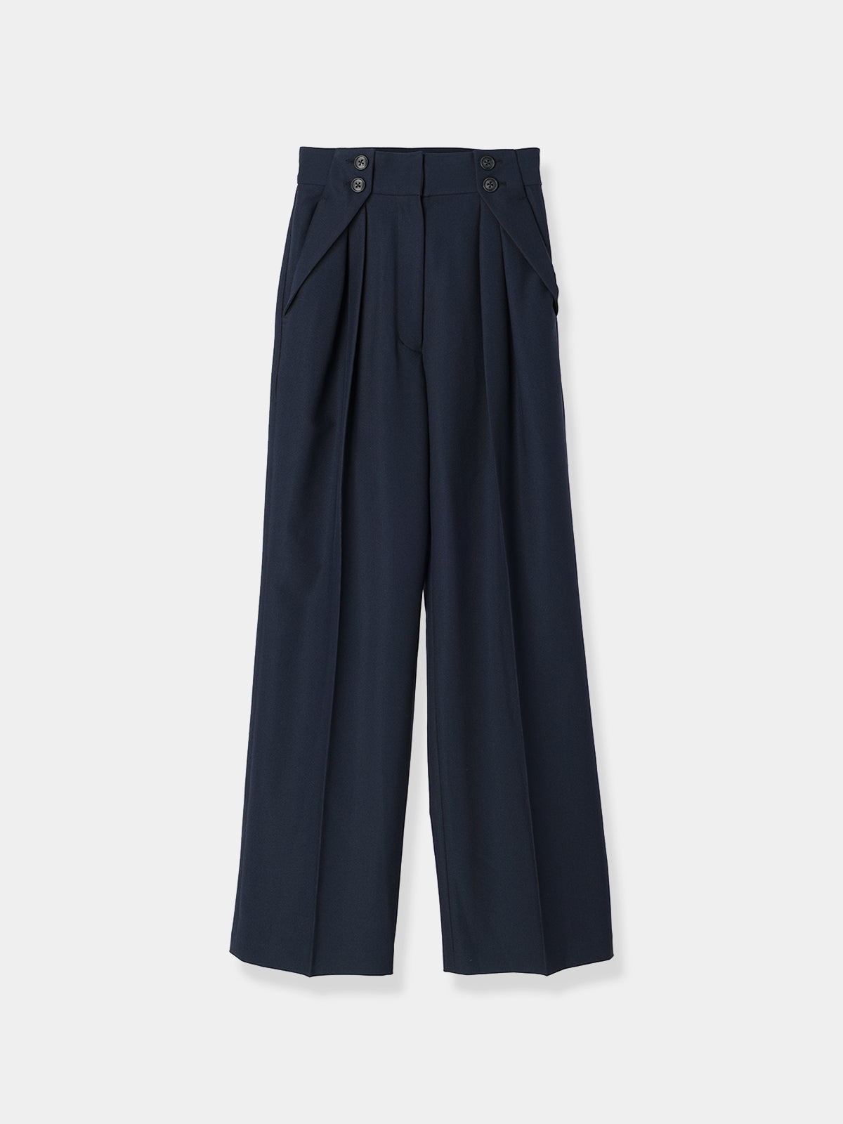 Button Accent Straight Pants