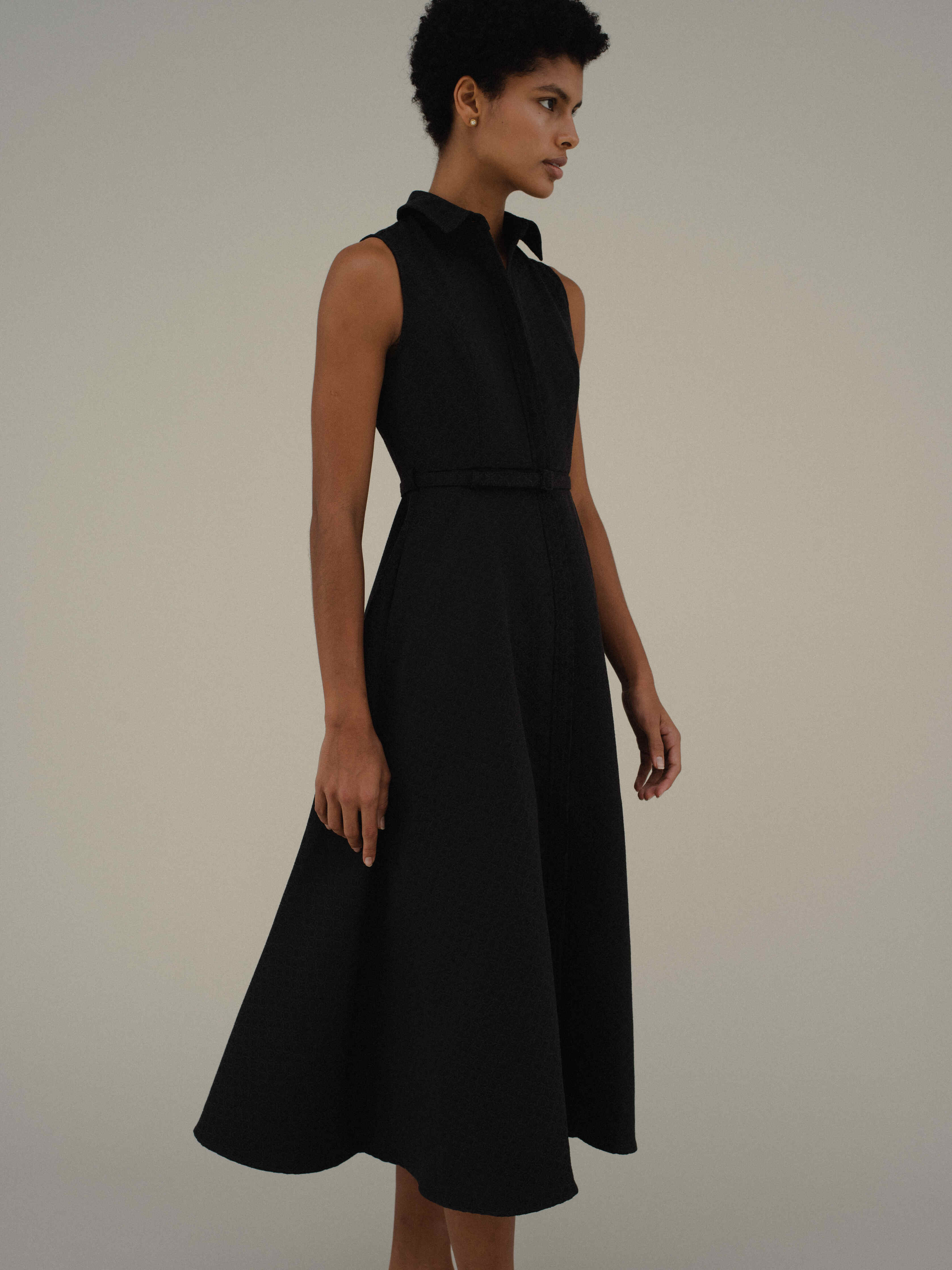 Belted Jacquard Dress