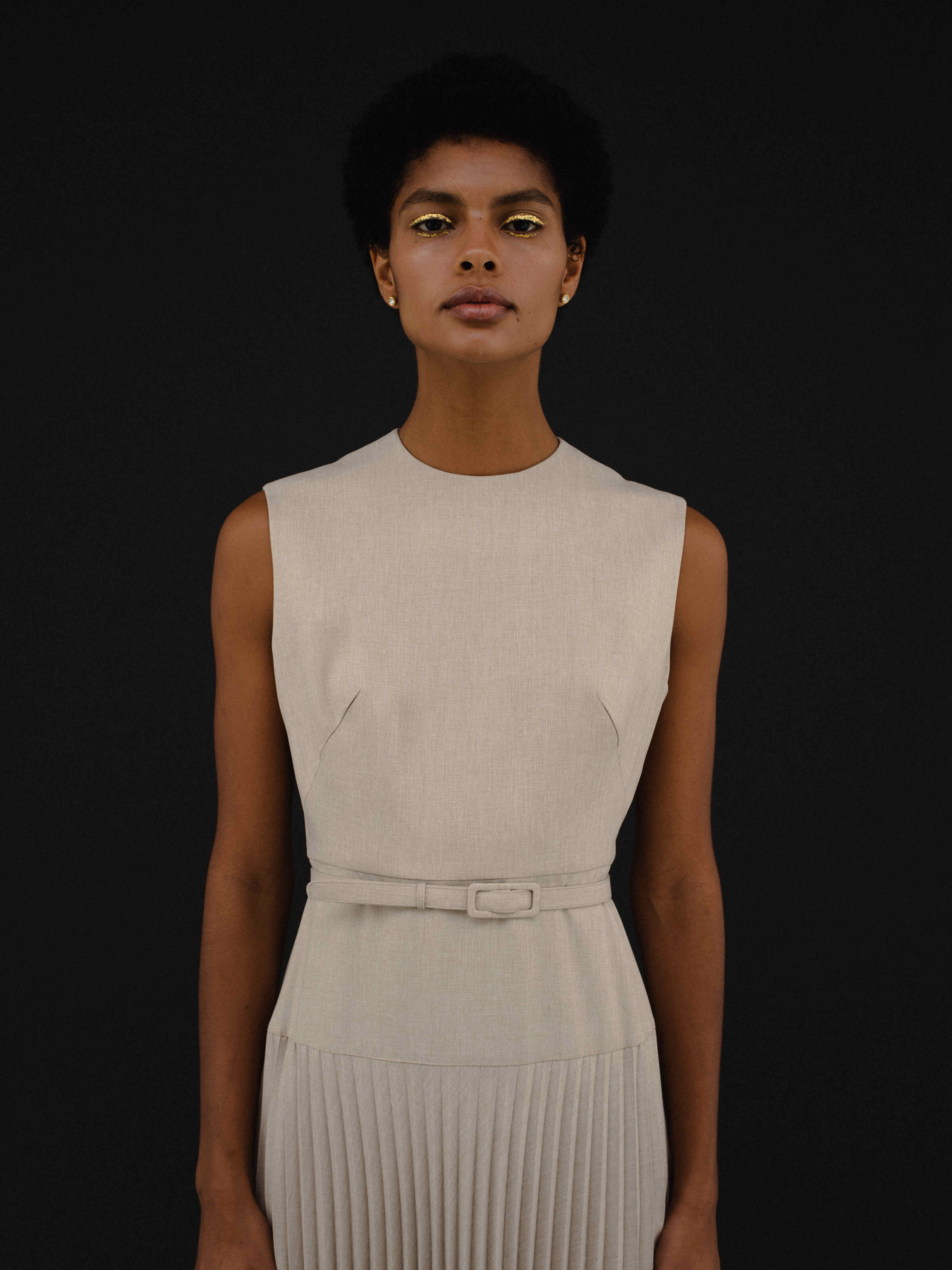Belted Pleats Dress