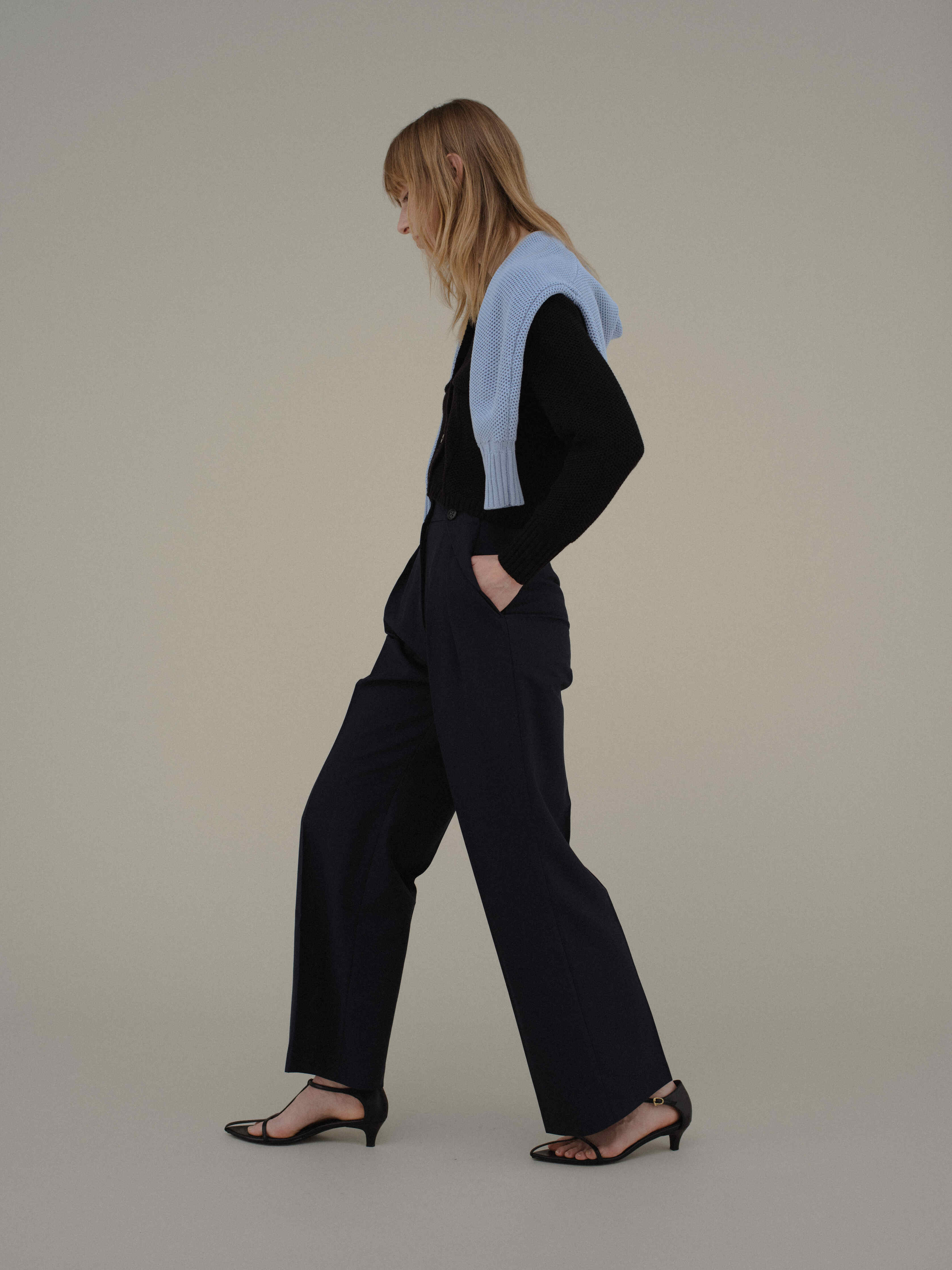 Button Accent Straight Pants – L'AUBE BLANC