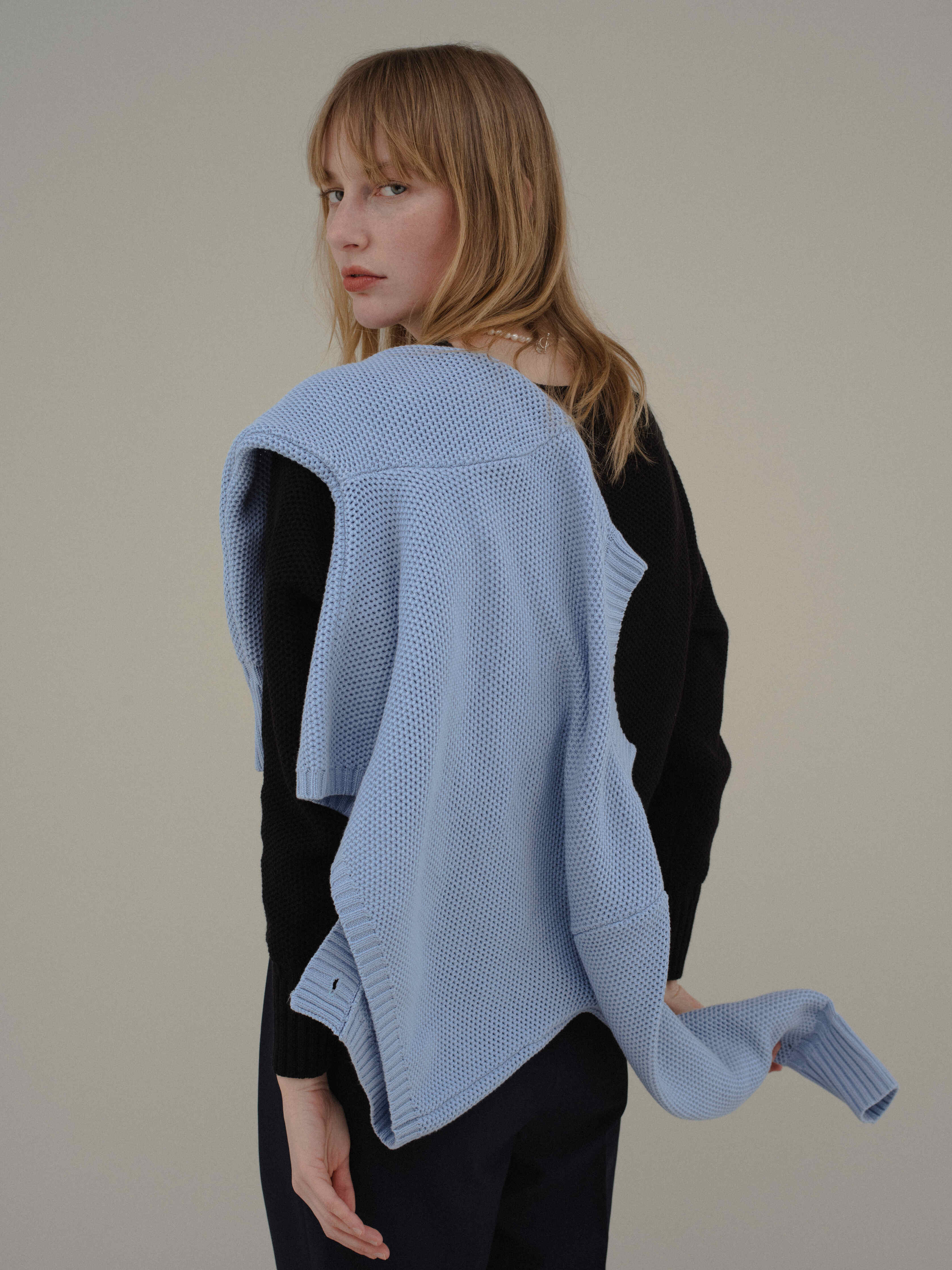 Basket Knit Cardigan / White